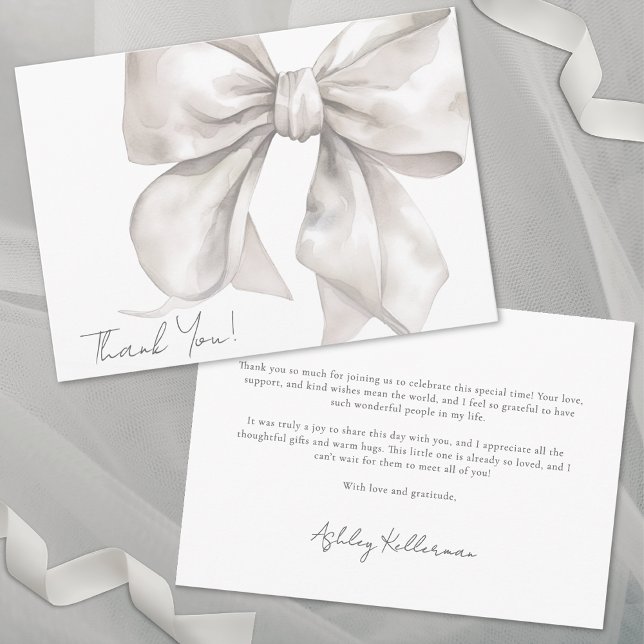 Arco Elegante Personalizado de Agradecimento (Personalized Elegant Bow Thank You)