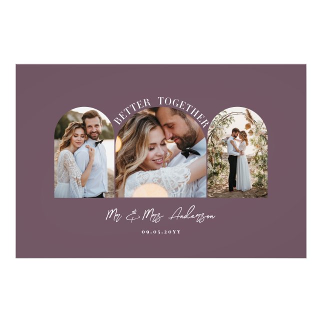 Arco elegante roxo multi foto decoração de present (Frente)