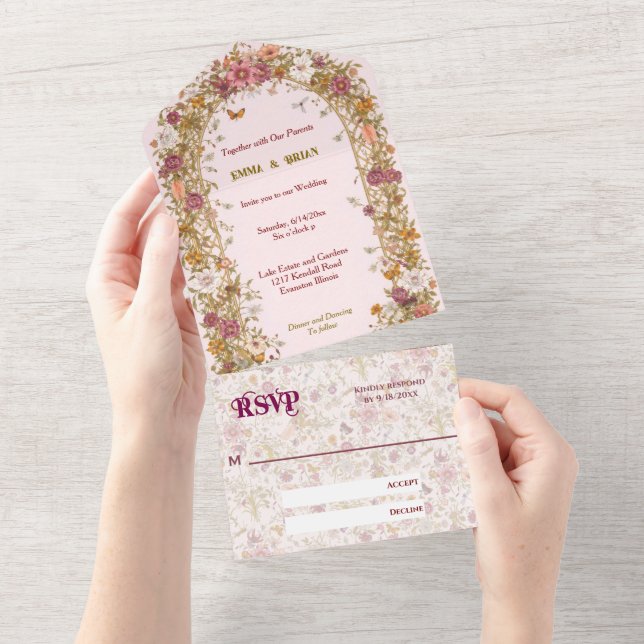 Arco Floral Boho romântico Casamento Boho Tudo Em  (Aba destacável)