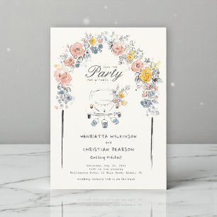 Arco Floral Caprichoso de Aquarela Convite de Casa