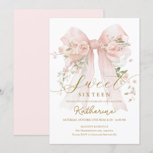 Arco Floral Coquette Sweet 16 Convite