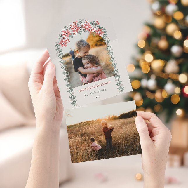 Arco Floral de Natal em Tons de Sage/Peach para Fo (Criador carregado)