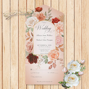 Arco Floral de Pêssego Russo Boho Rust Sem Janto