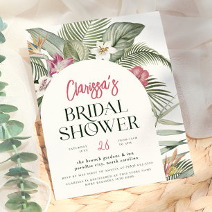 Arco Floral Tropical Moderno Chá de Noiva Econômic