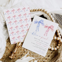 Arco Gênero Revelar Convite Azul Coqueta Rosa