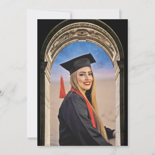 Arco Grego com anúncio de graduação com foto (Frente)