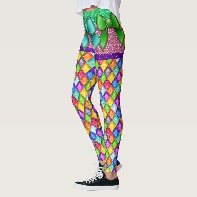 Arco Illusion Diamantes Pop de Leggings de Moda (Esquerda)