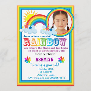 Arco-íris amanhã o convite para fotos do seu filho