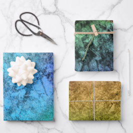 Arco-íris Azul Verde Texturizado Aquarela