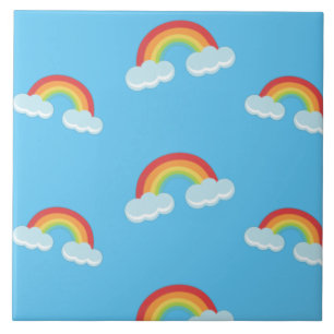 Arco-Íris Bonito com Padrão de Nuvens