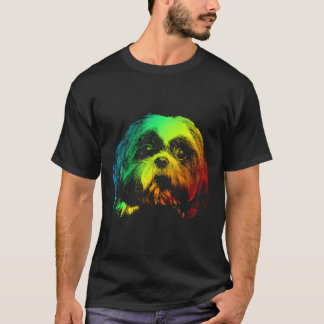 Arco-Íris Colorido Camisa Vintage Cuta Shitzu Aman