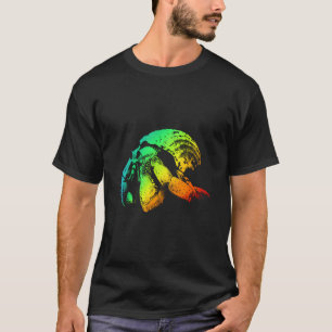 Arco-Íris Colorido Camisa Vintage Cute Hermit Crab