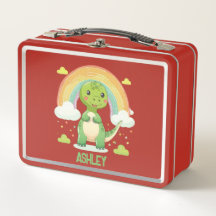 Arco-Íris Colorido Dino Com Nome De Criança