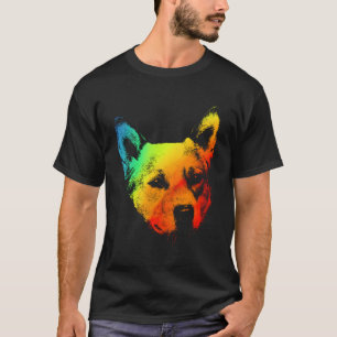 Arco-Íris Colorido Vintage Camisa Vermelha Cuta Lo