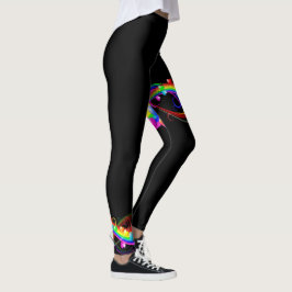 Arco-Íris Corações Coloridos em Leggings de Mulher