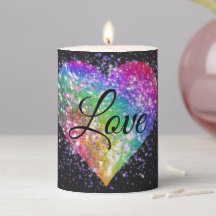 Arco-íris cores provocando brilho amor cardíaco