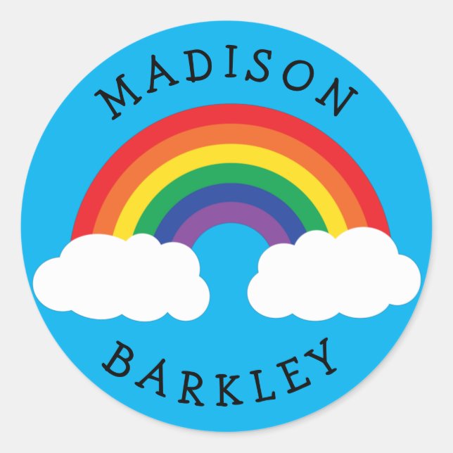 Arco-Íris Cute Kids Envelope Adesivos Selo (Frente)