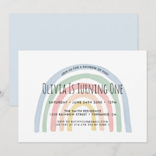 Arco-Íris De Arco Divertido Primeiro Convite De A