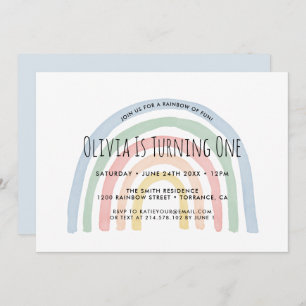 Arco-Íris De Arco Divertido Primeiro Convite De An