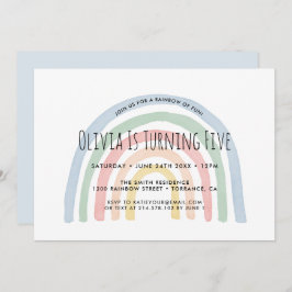 Arco-Íris De Divertido Arco-5 Convite De Aniversár