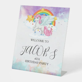 Arco-íris de Unicórnio Rosa Mágico Aniversário de
