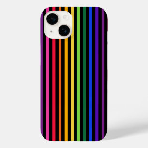 Arco-íris e tiras pretas capas de iphone Maiúscula