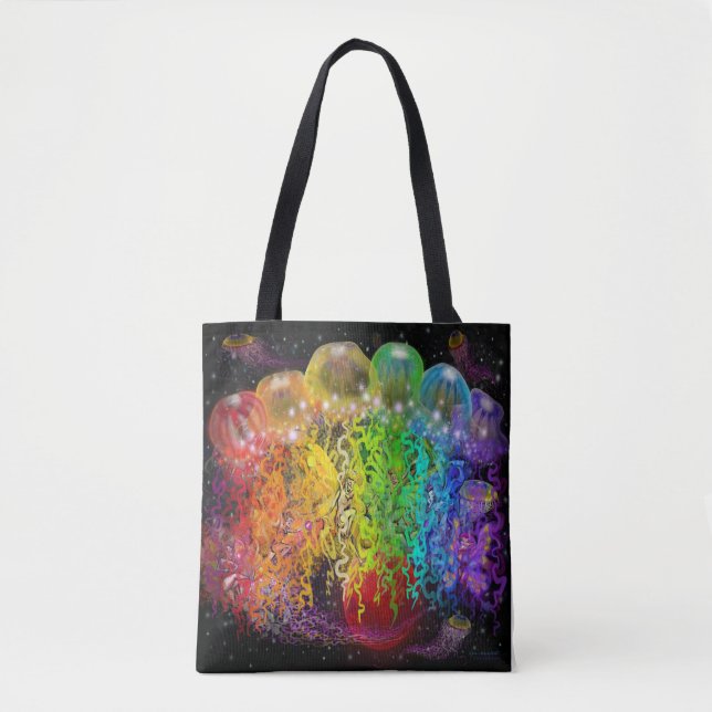 Arco-Íris Espacial de Faeries Tote Bag (Frente)