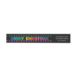 Arco-íris Feliz Natal - Etiqueta de Endereço de De