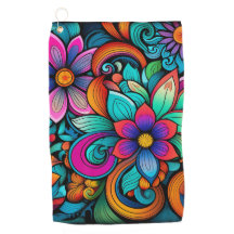 Arco-Íris Floral Golf Towel