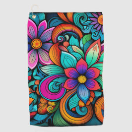 Arco-Íris Floral Golf Towel