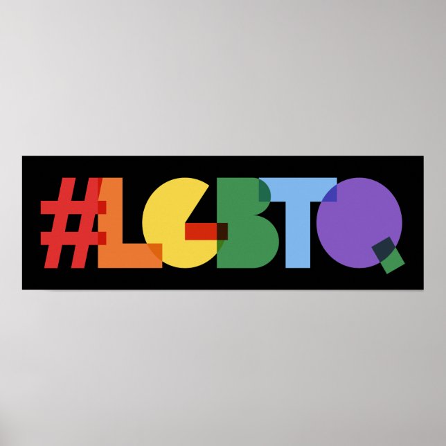 Arco-íris #LGBTQ Texto Poster (Frente)
