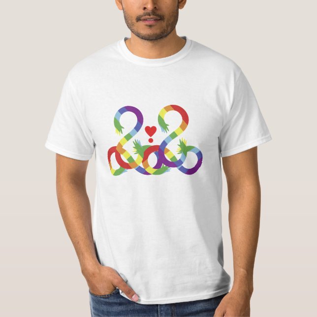 Arco-íris, mãos coloridas. Camiseta (Frente)