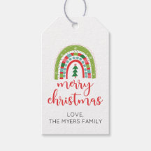Arco-Íris Mereço etiqueta de presente de Natal