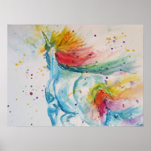 Arco-íris Meu Cavalo é um Unicórnio Poster Fofo