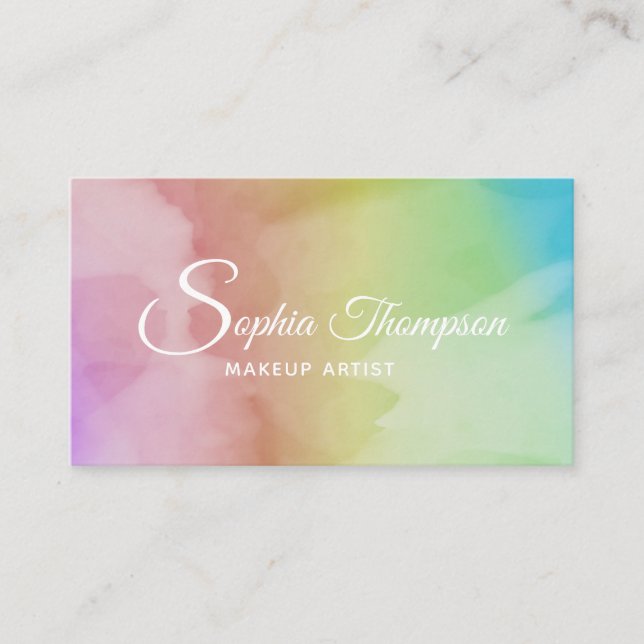 Arco-íris moderno do roteiro da aguarela - cartão (Frente)