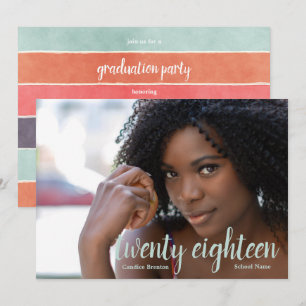 Arco-Íris Moderno Stripes Formando Convites Fotog