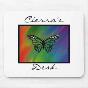Arco-íris Mousepad personalizado borboleta