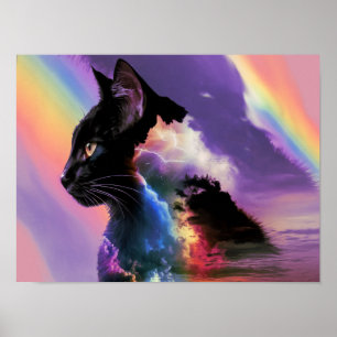 Arco-Íris Negro Design Surreal Poster Impressão