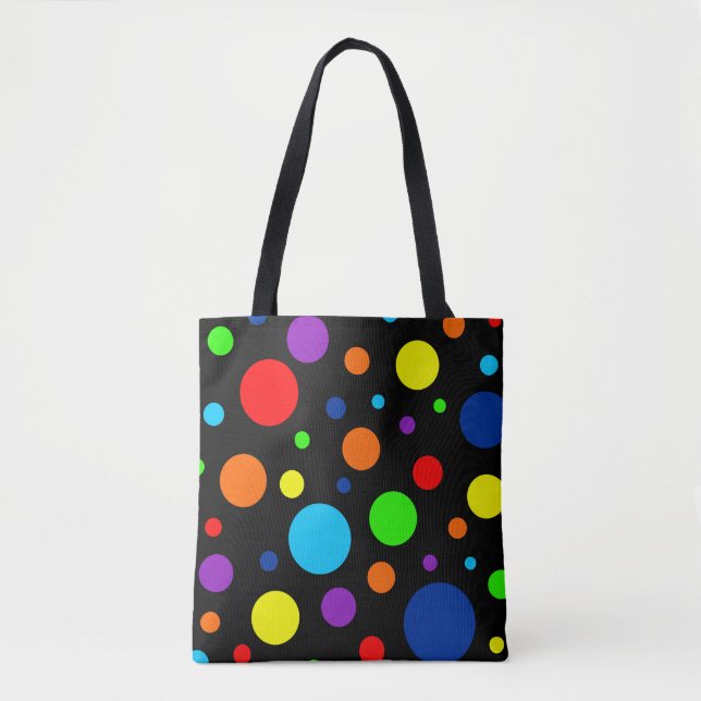 Arco-Íris Negro Mancha Tote (Frente)