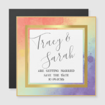 Arco-íris Orgulho Quadro Dourado Casamento Salve a