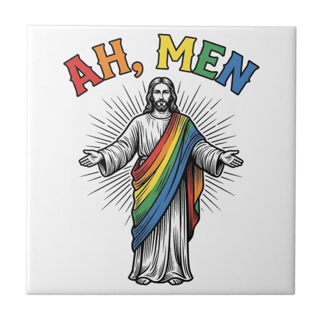 Arco-íris Religioso Vintage Ah Homens (Frente)