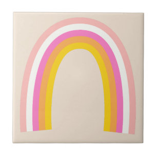 Arco-íris Retro Rosa Branco Azul Vermelho Laranja
