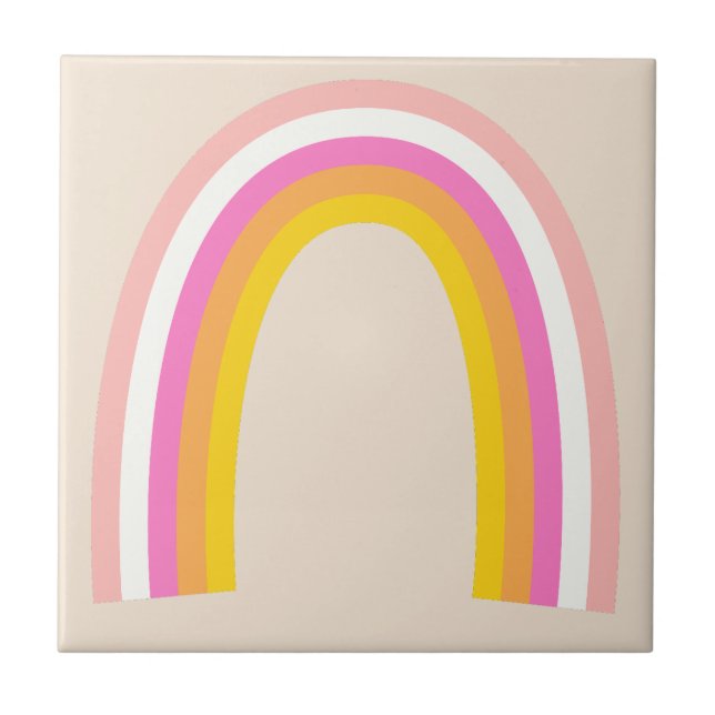 Arco-íris Retro Rosa Branco Azul Vermelho Laranja  (Frente)