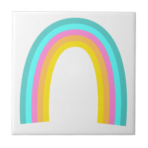 Arco-íris Retro Verde Pastel Azul Turquesa Vermelh
