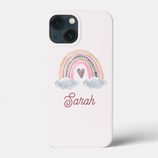 Arco-Íris Rosa com Nuvens para Bebê-Chuva para Men (Verso)