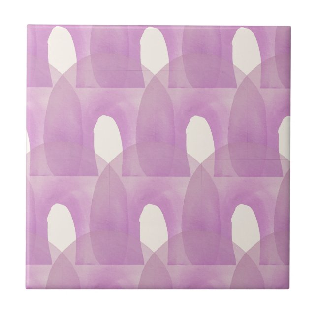 Arco-íris Roxo Padrão Moderno de Meados do Século (Frente)