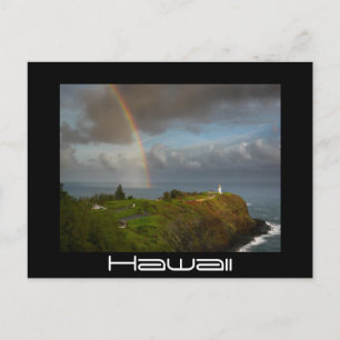 Arco-íris sobre o Farol de Kilauea cartão postal p