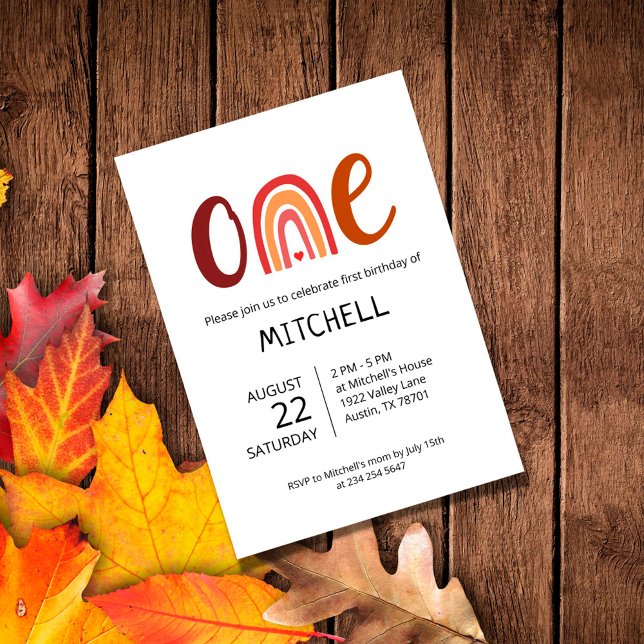 Arco-Íris Um Primeiro Convite De Aniversário (Criador carregado)