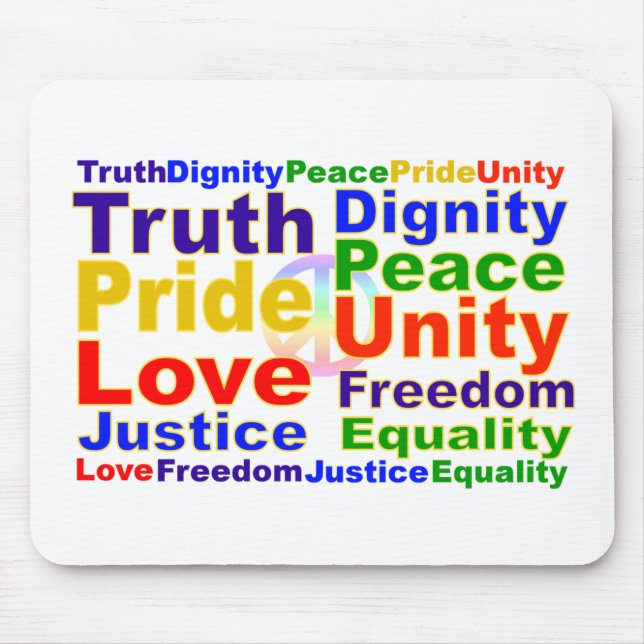 Arco-íris Valores mousepad (Frente)