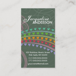 Arco-Íris Whimsical Corações Cor-de-Rosa Cartão de
